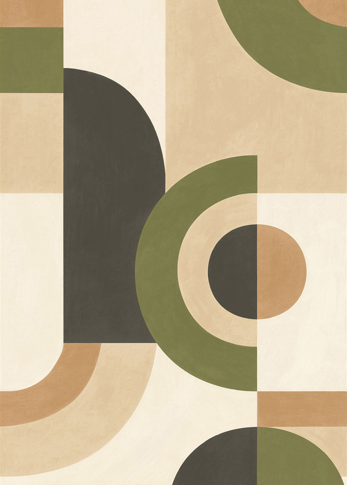 Papier peint panoramique Géométrique Arrondi vert M 200X280 - Graphic de Casélio | Réf. GPC105561703