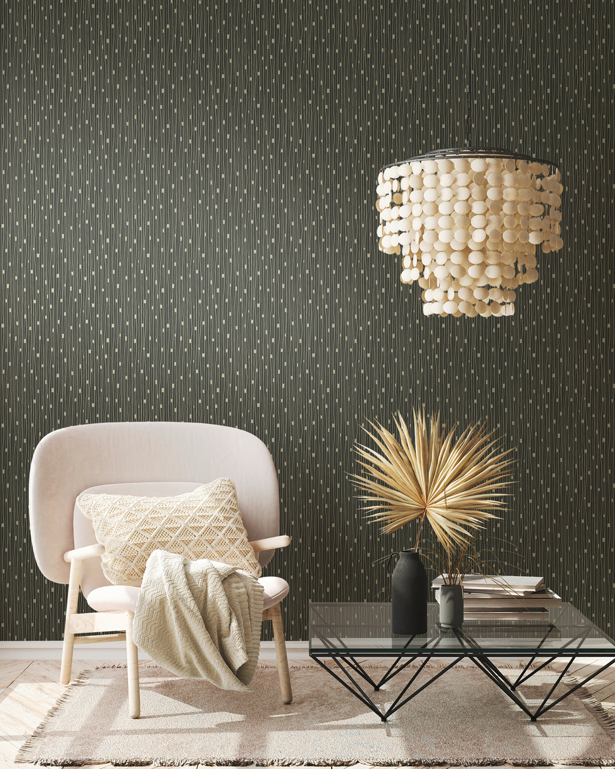 Papier peint Rayure Stars noir doré - The BOS d'A.S. Création | Réf. AS-388224