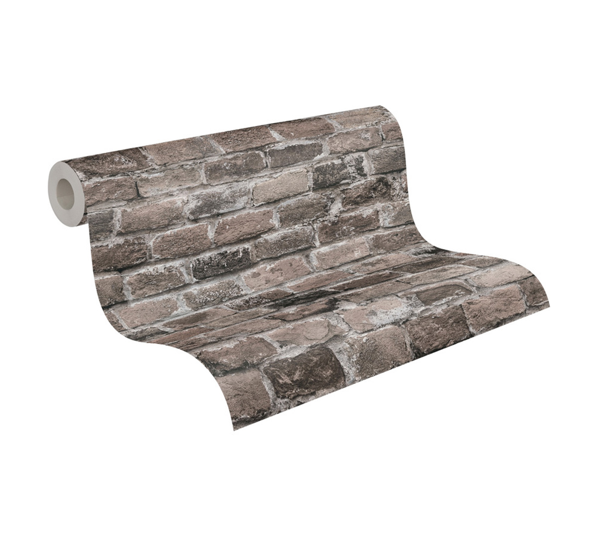 Papier peint Brique Ancienne taupe - Elements 2 d'A.S. Création ROLL | Réf. AS-388143