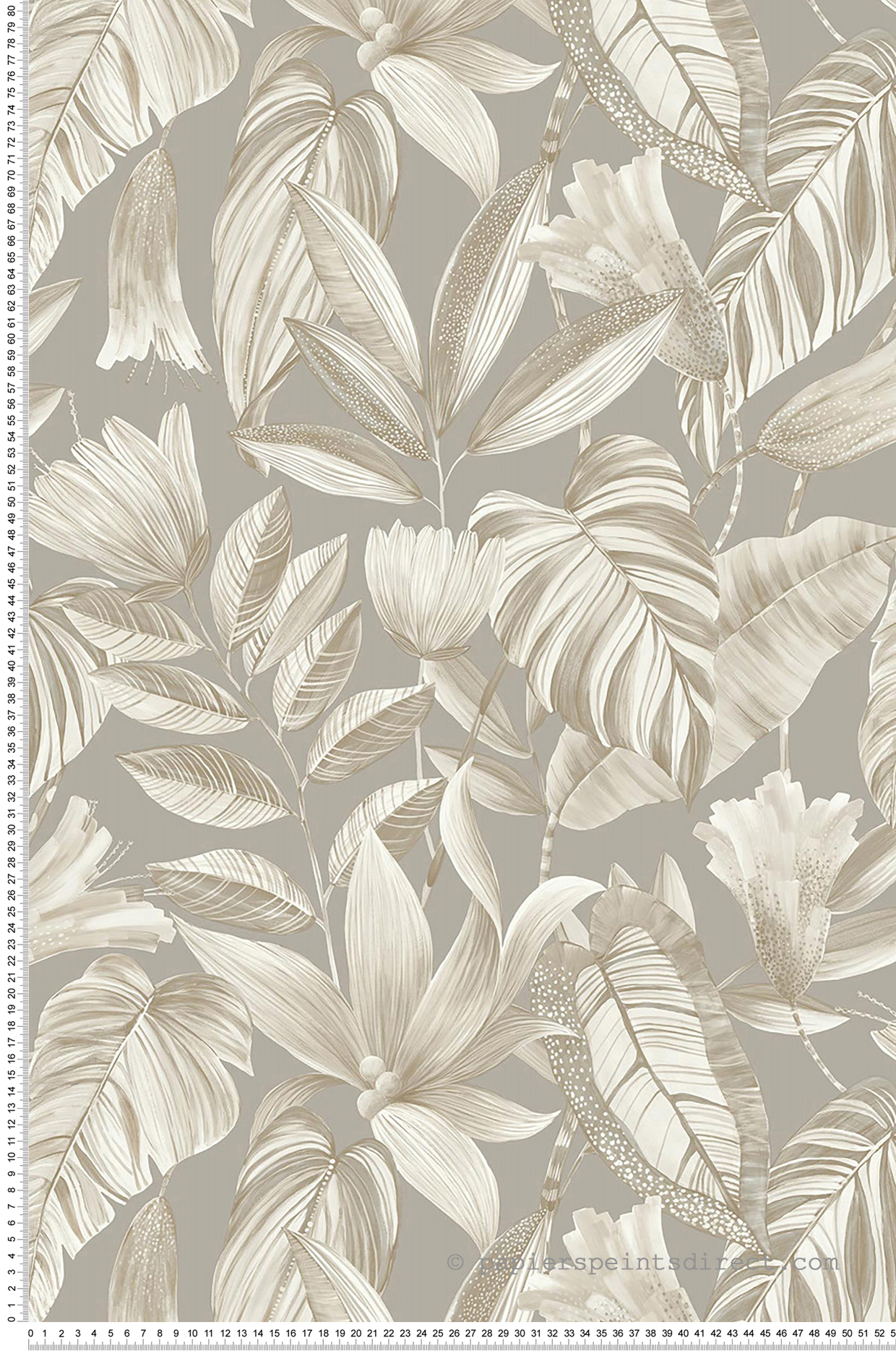 Papier peint Feuillage Jungle gris - Maya de Montecolino | Réf. MC-BZ3103