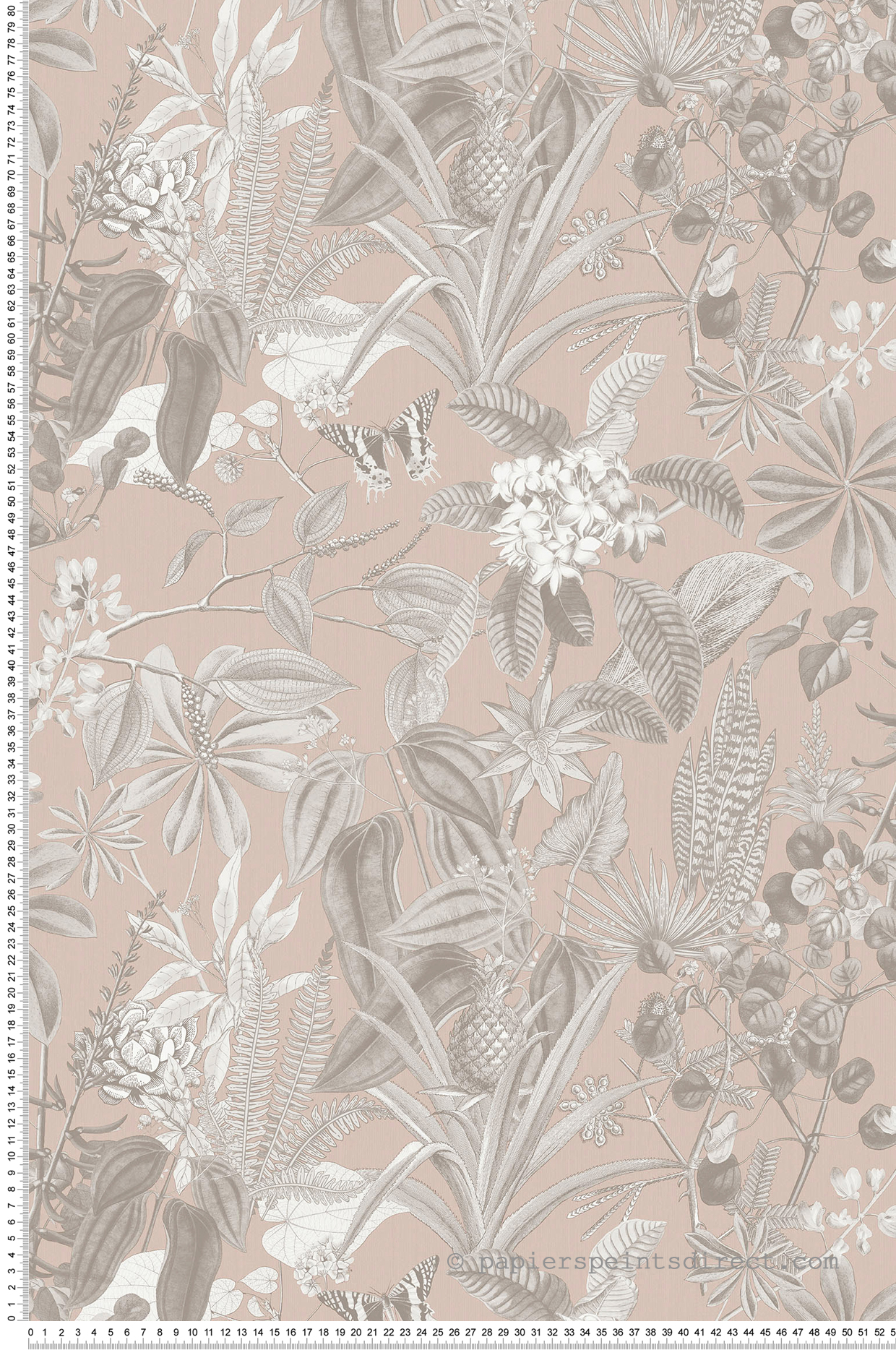 Papier peint Ananas Papillon rose - Fidji de Lutèce | Réf. LTC-8506-5