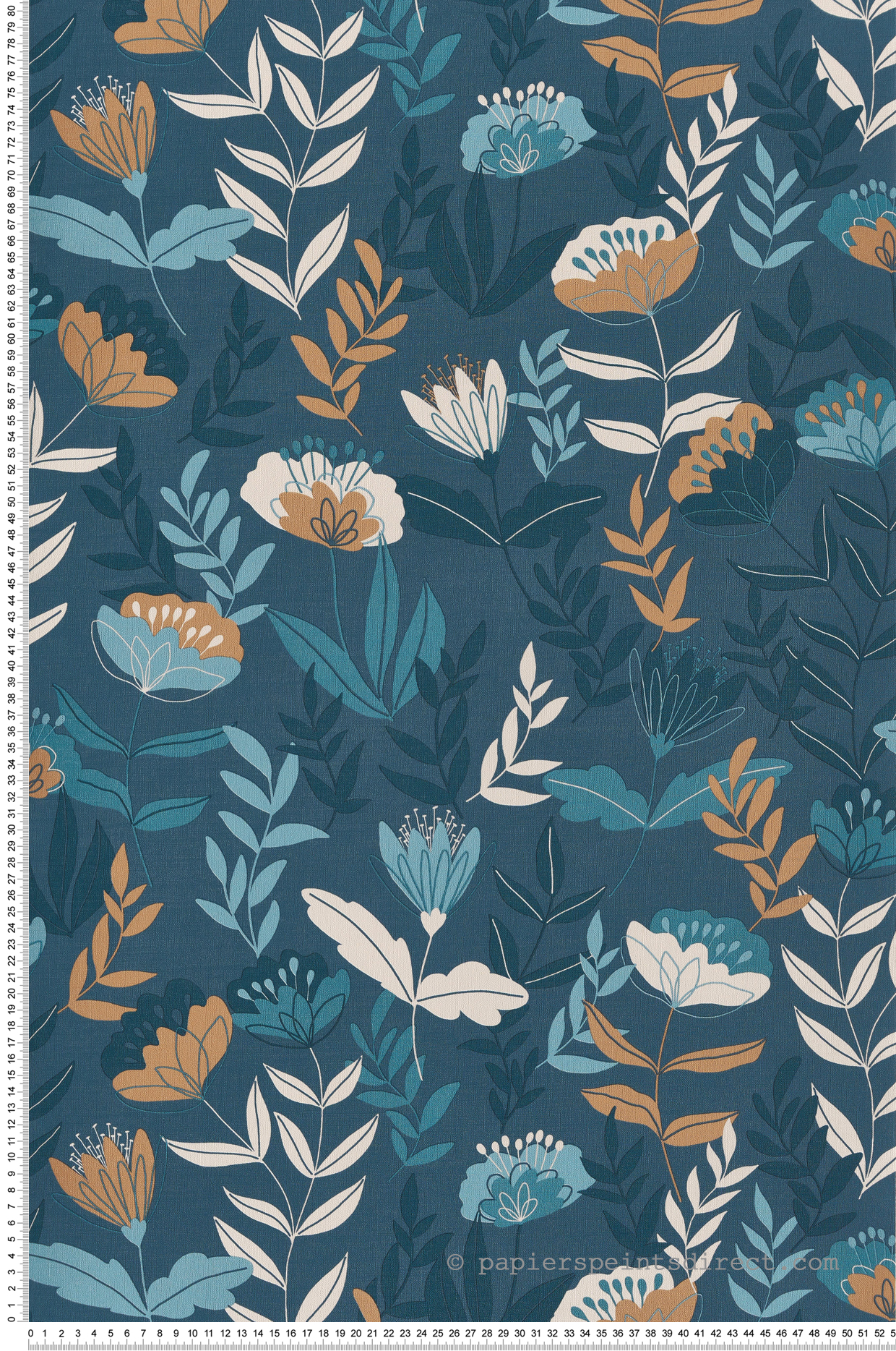 Papier peint Fleur Abstrait bleu - Melody de Lutèce | Réf. LTC-51194511