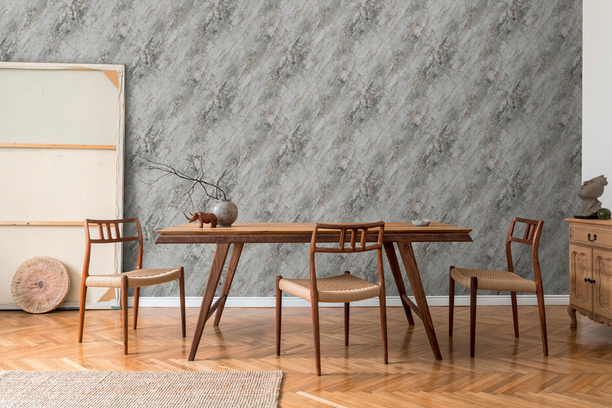 Papier peint Marbre Matière Arts gris cuivré - The BOS d'A.S. Création | Réf. AS-388174