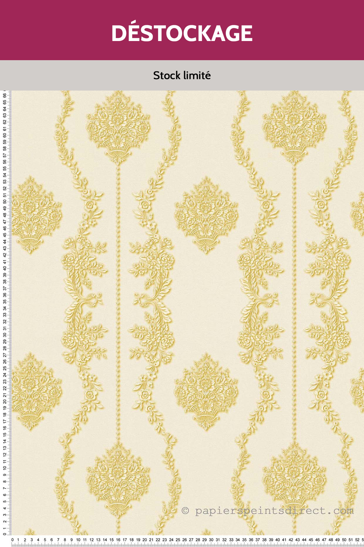 Papier peint Destockage - Rayures Versailles or - Château 5 AS Création