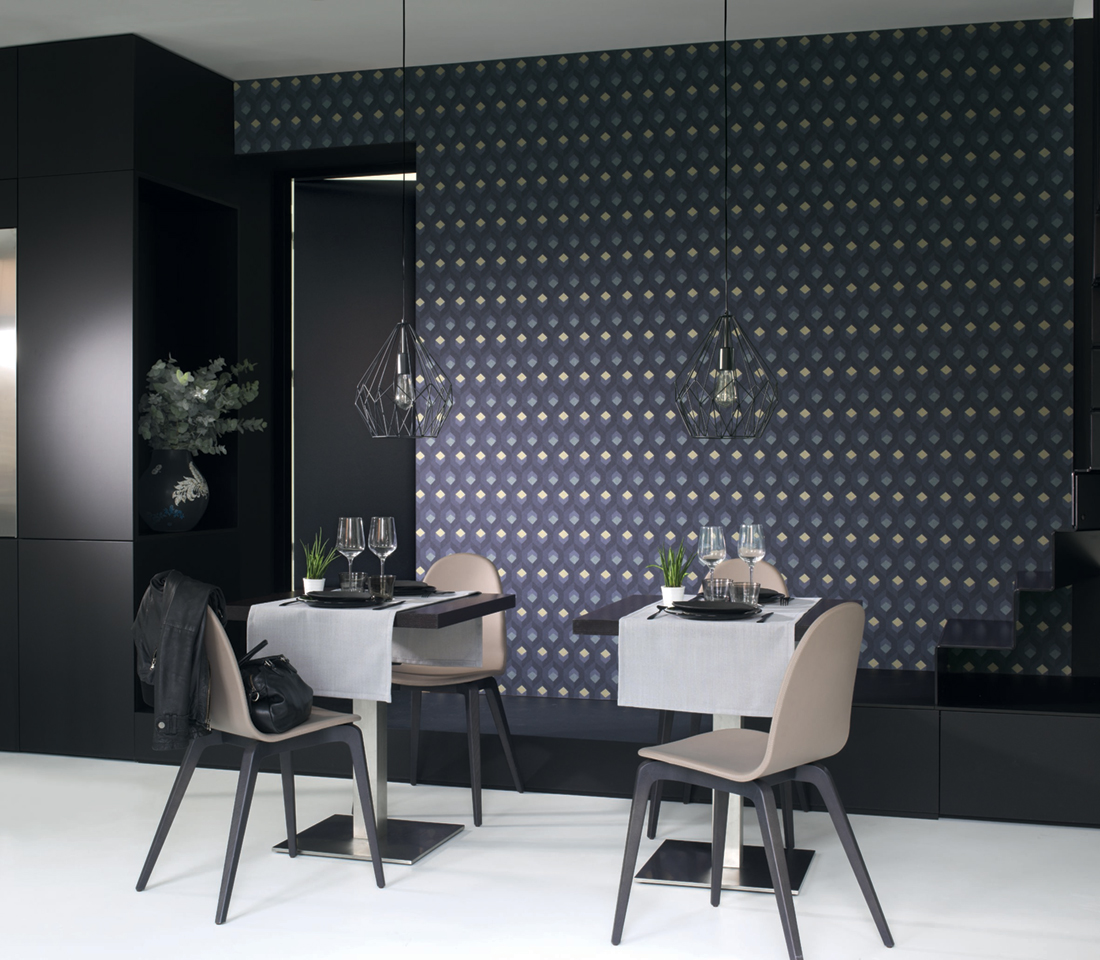 Papier Peint Hexacube encre - Helsinki de Casadéco | Réf. HELS82056523