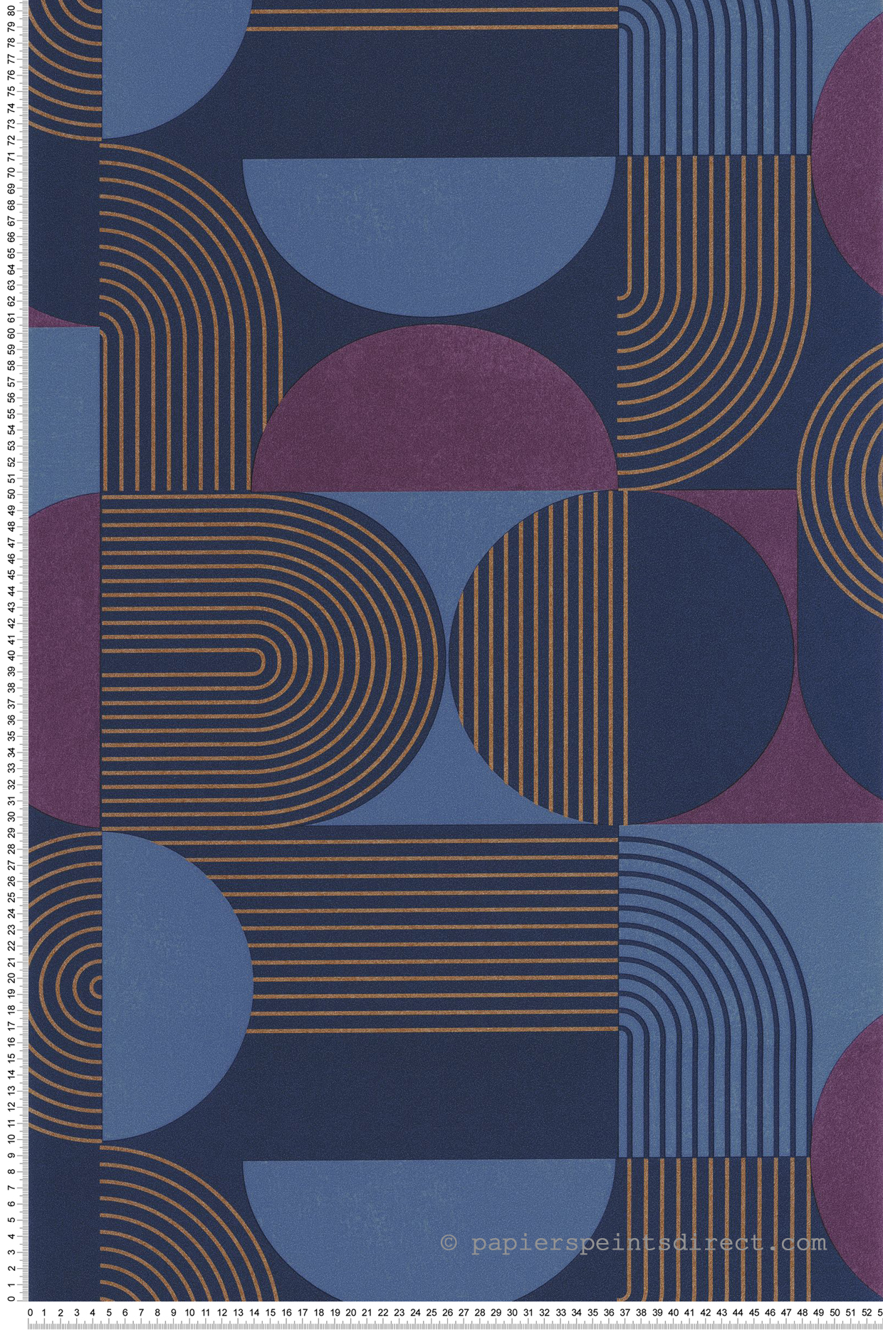 Papier peint Graphique Amplitude aubergine bronze - Graphic de Casélio | Réf. GPC105506555