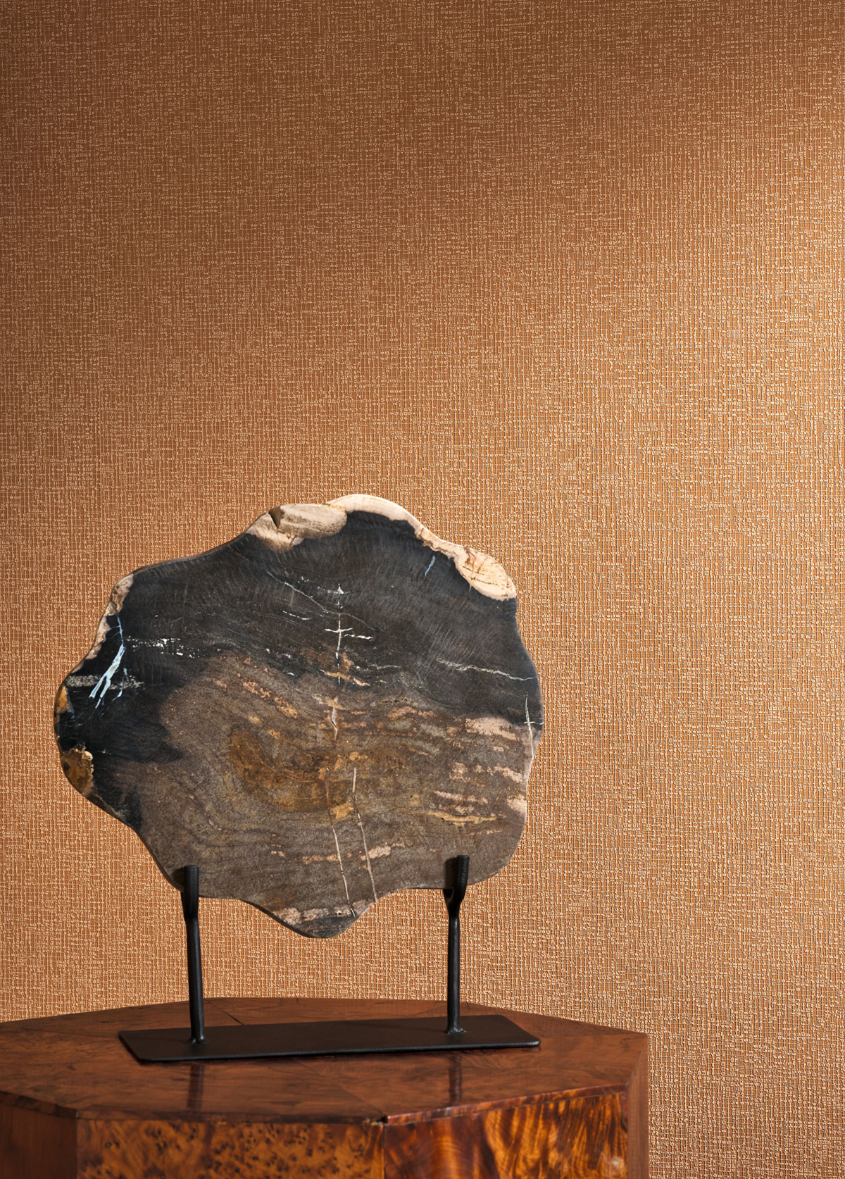 Papier peint Tissage Dione terracotta - Solaris de Casadéco AMB2 | Réf. SOLA201903612