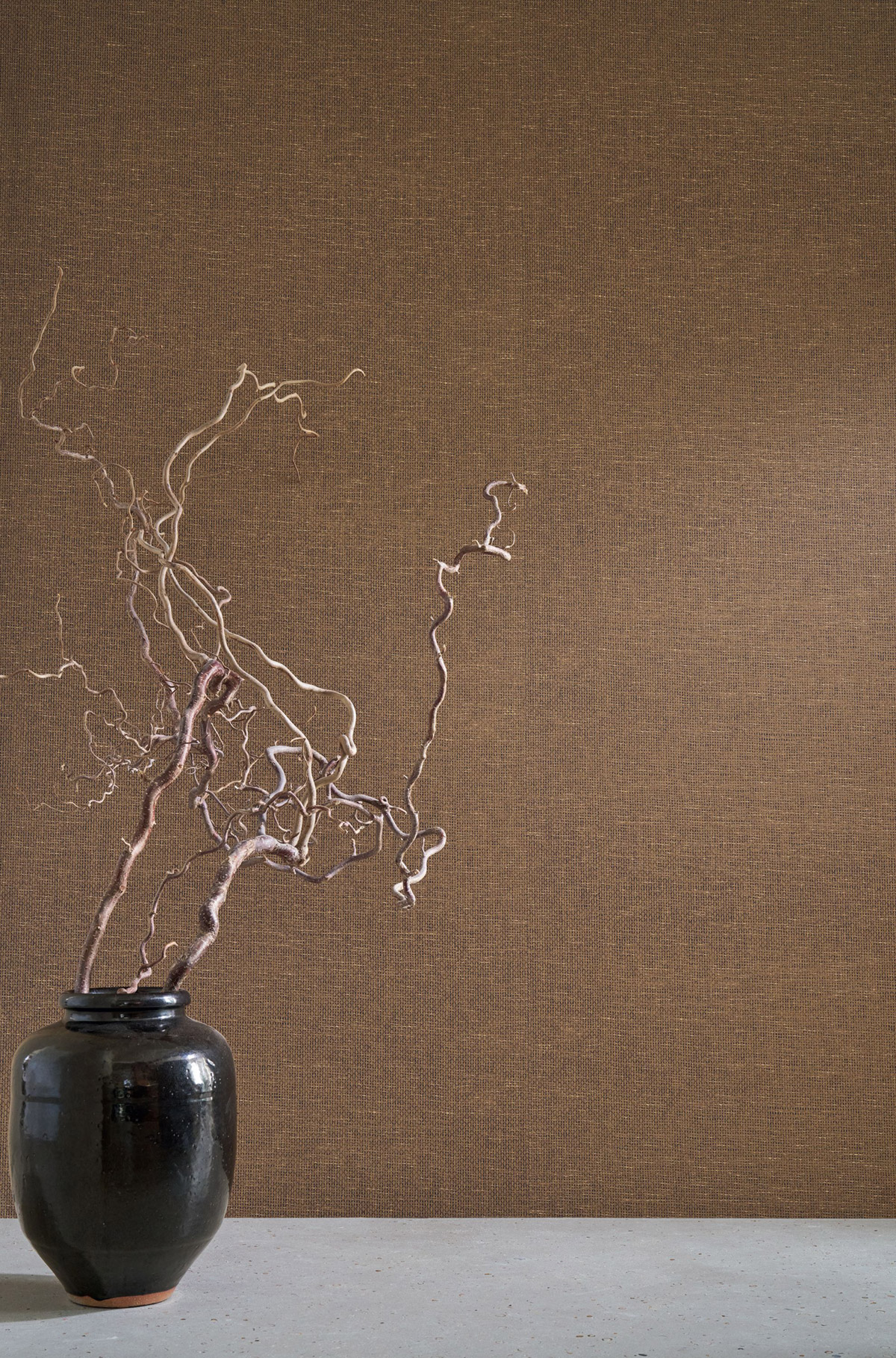 Papier peint Effet Toile Tissée Vannora noisette doré - Tressora de Casamance AMB2 | Réf. CAS-76922446