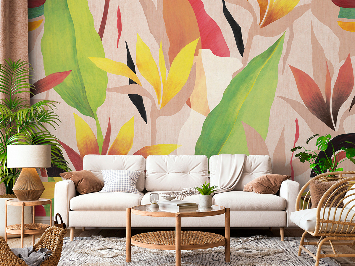Papier peint panoramique Feuillage Venus multicolore - Panorama 2 de Lutèce | Réf. LTC-PAN1681C