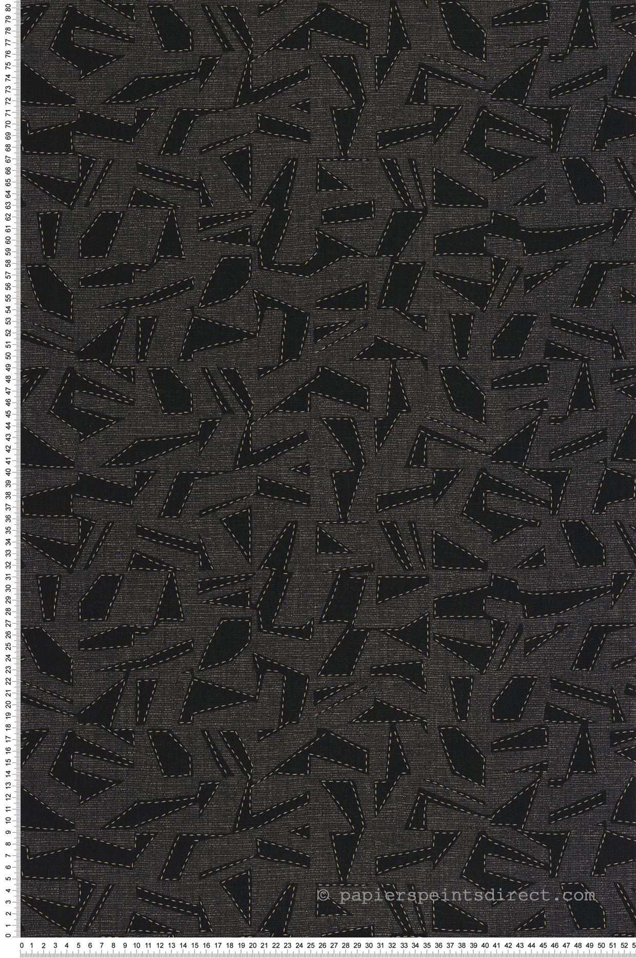 Papier peint Graphique Textile Sanara noir doré - Matera de Casadéco | Réf. MATA201159999