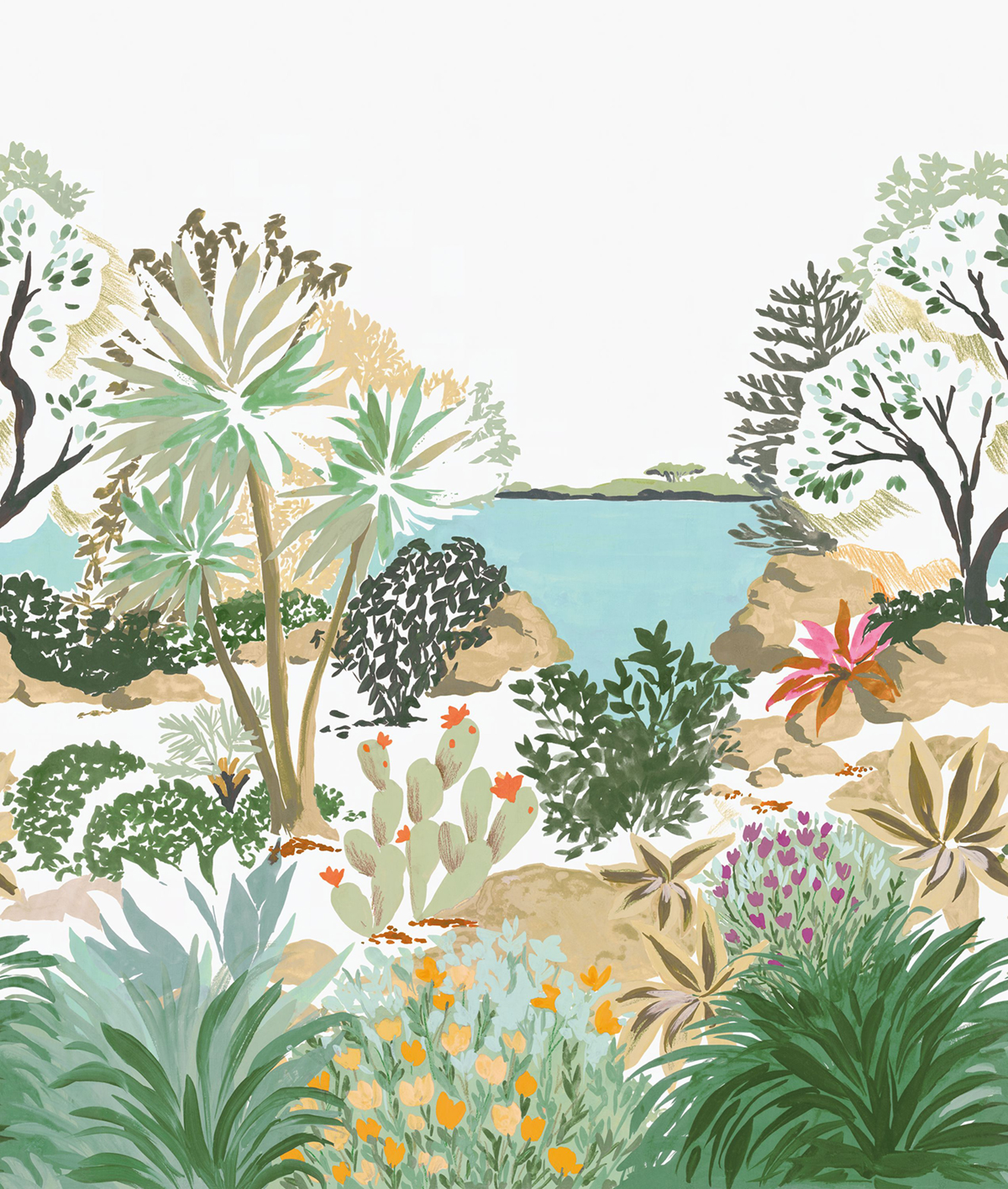 Papier peint panoramique Paysage Cap Esterel multicouleurs S 210X250 - Echappée Belle de Casadéco | Réf. ECHA89866116