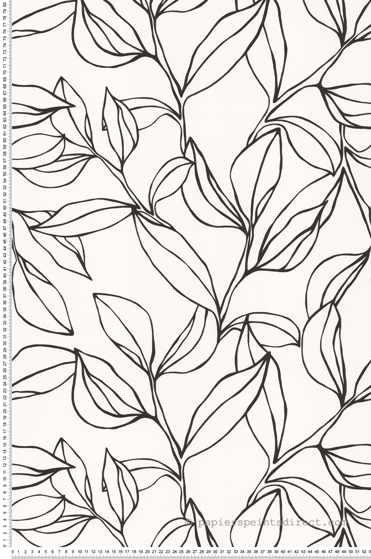 Papier peint Feuillage Fin noir et blanc - Arty de Lutèce | Réf. LTC-51211119