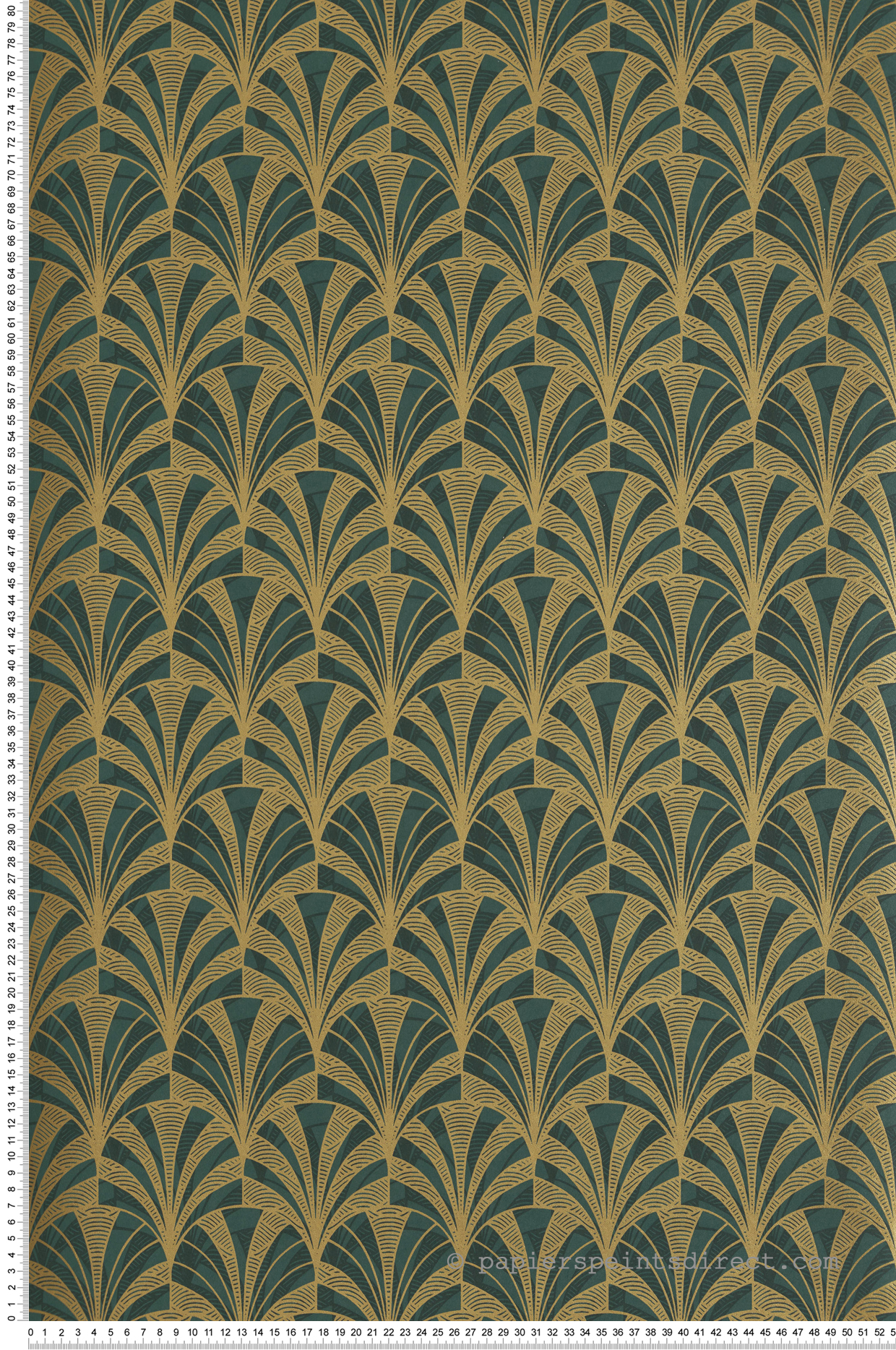 Papier peint Art Déco Palmette vert - 1930 de Casadéco | Réf. MNCT85737528