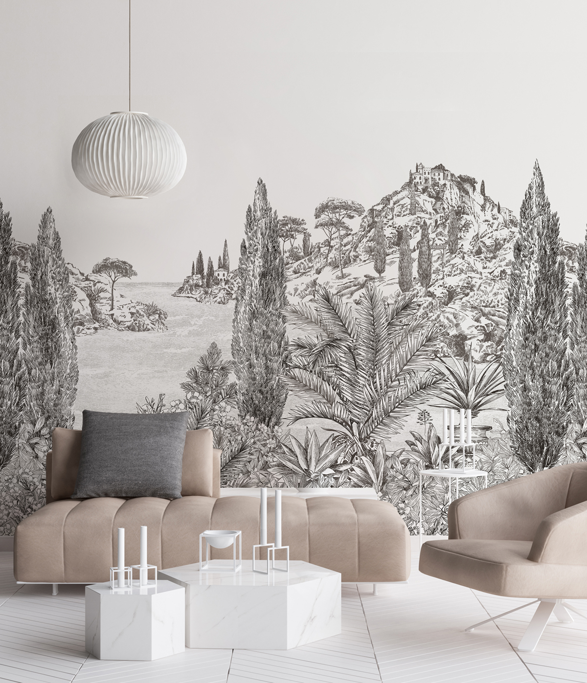 Papier peint panoramique Cyprès Montagne B - 4/5/6 - Isidore Leroy