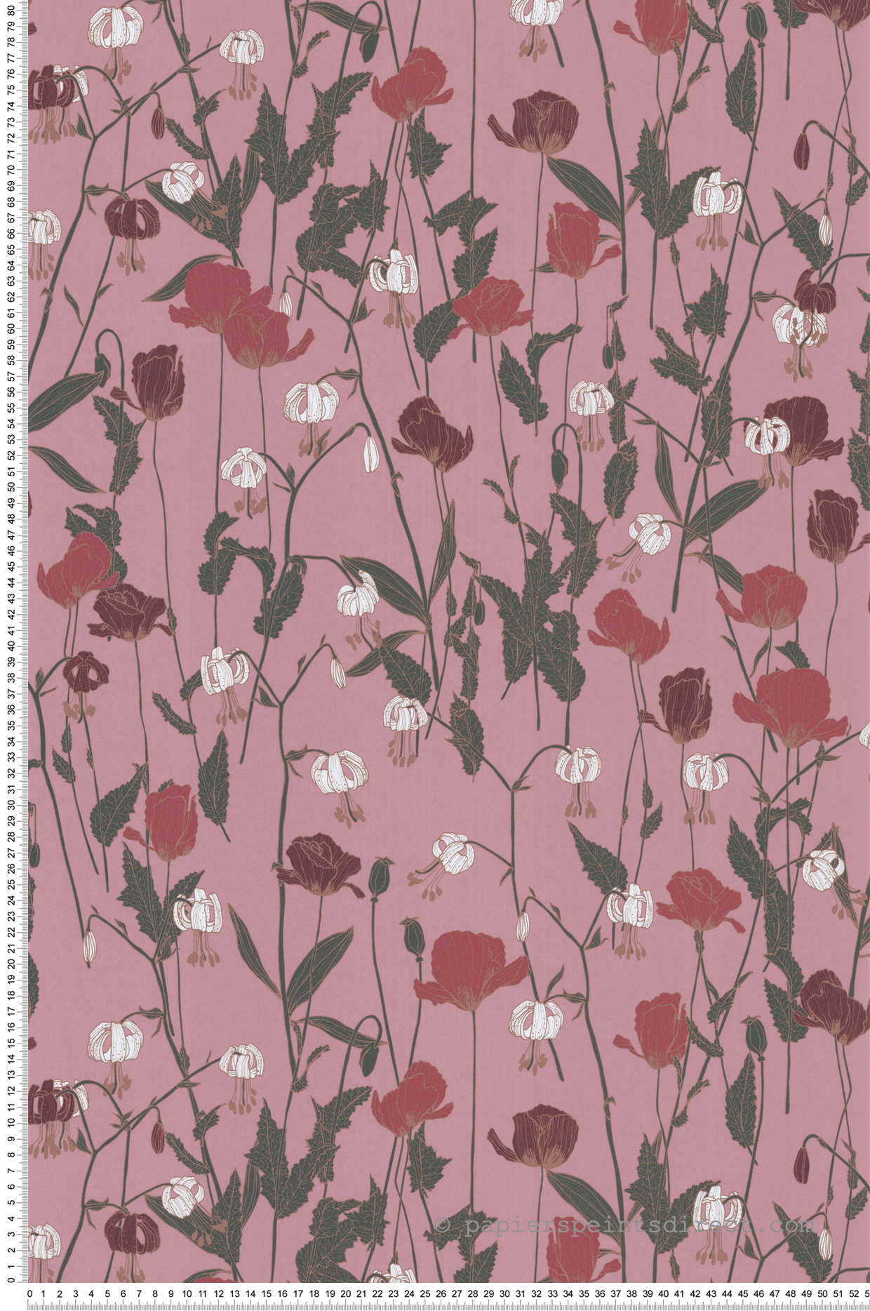 Papier peint Coquelicot Fleur rose - Soline de Lutèce | Réf. LTC-51250103