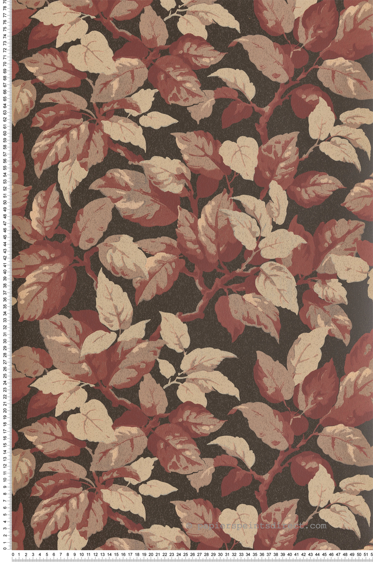 Papier peint Feuillage Canopy bordeaux chocolat - Beaux Arts de Lutèce | Réf. LTC-M1805