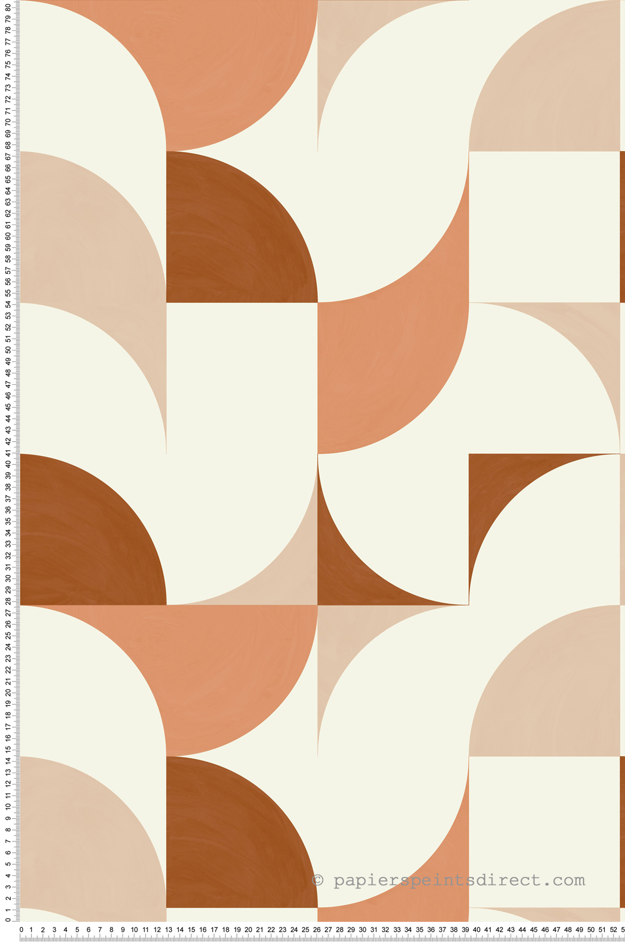 Papier peint Graphique Look Around terracotta - Around de Casélio | Réf. ARN102894000