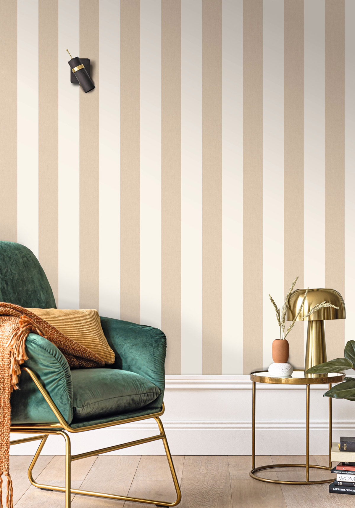 Papier peint Rayures Lin Lines beige - Line Up de Casélio | Réf. LNP104041050