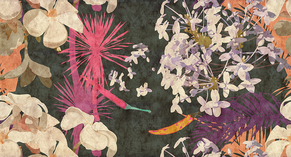 Papier peint panoramique Fleurs Vintage bouquet 2 - Référence DD114117 - Intissé 200g/m2 - Standard 500 x 270