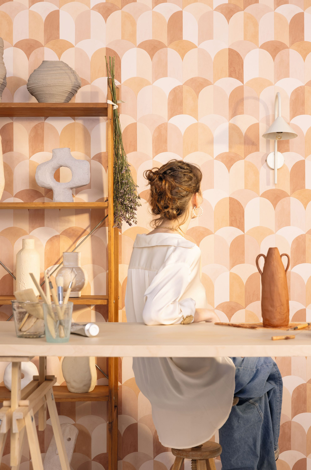 Papier peint Carrelage Bandol terracotta - Azur de Casélio AMB2 | Réf. AZU105448465