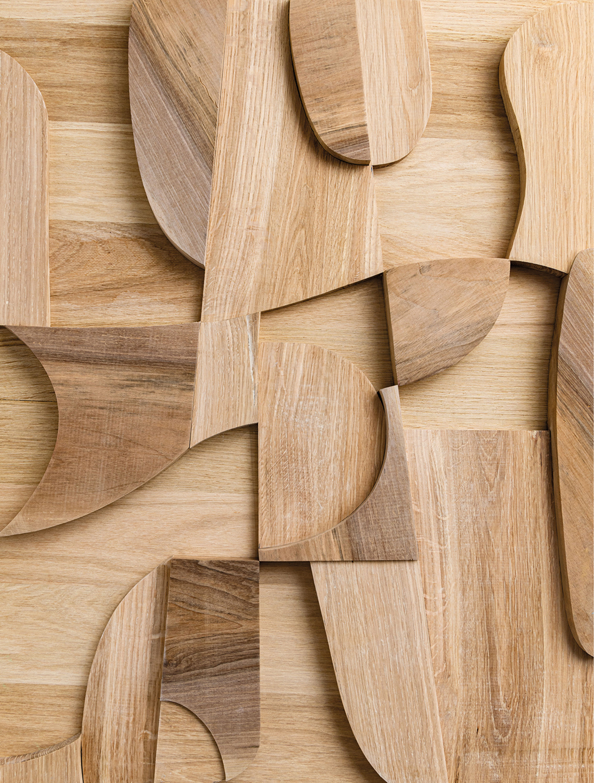 Papier peint panoramique Bois 3D Marqueterie marron M 212 X 280 - Reliefs de Casélio | Réf. RLF106192026