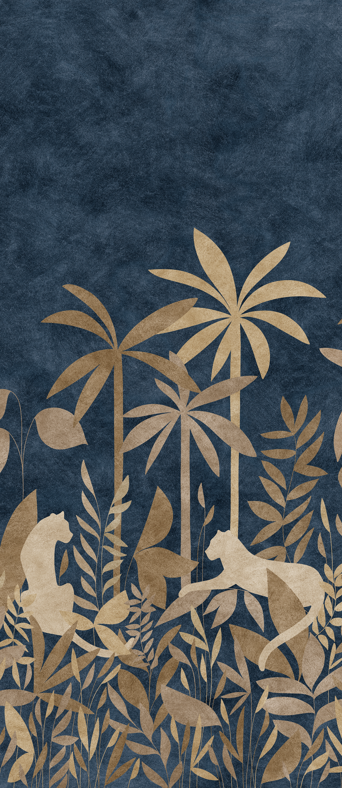 Papier peint panoramique Paradis des Tigres Nocturne Doré C - 7/8/9 - Isidore Leroy