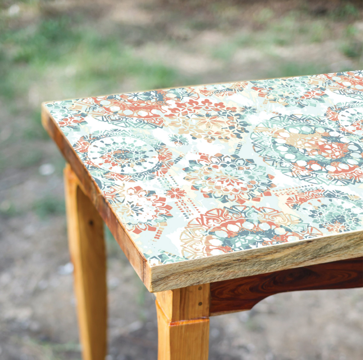 Papier peint adhésif Géométrique Bohemian menthe - Les Adhésifs de Lutèce AMB3| Réf. LTC-RMK9126