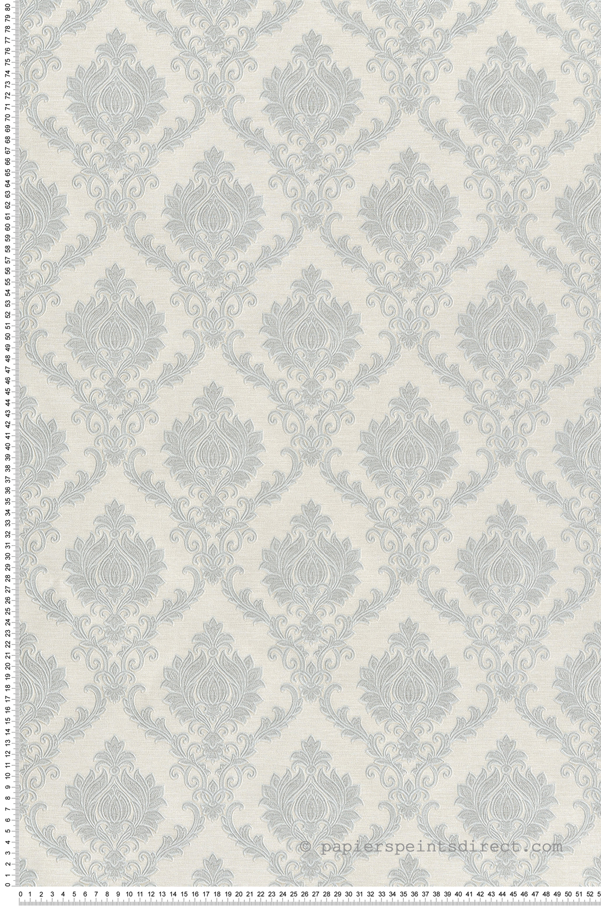 Papier peint Médaillon Classique bleu doux irisé - Venise de Montecolino | Réf. MC-23646