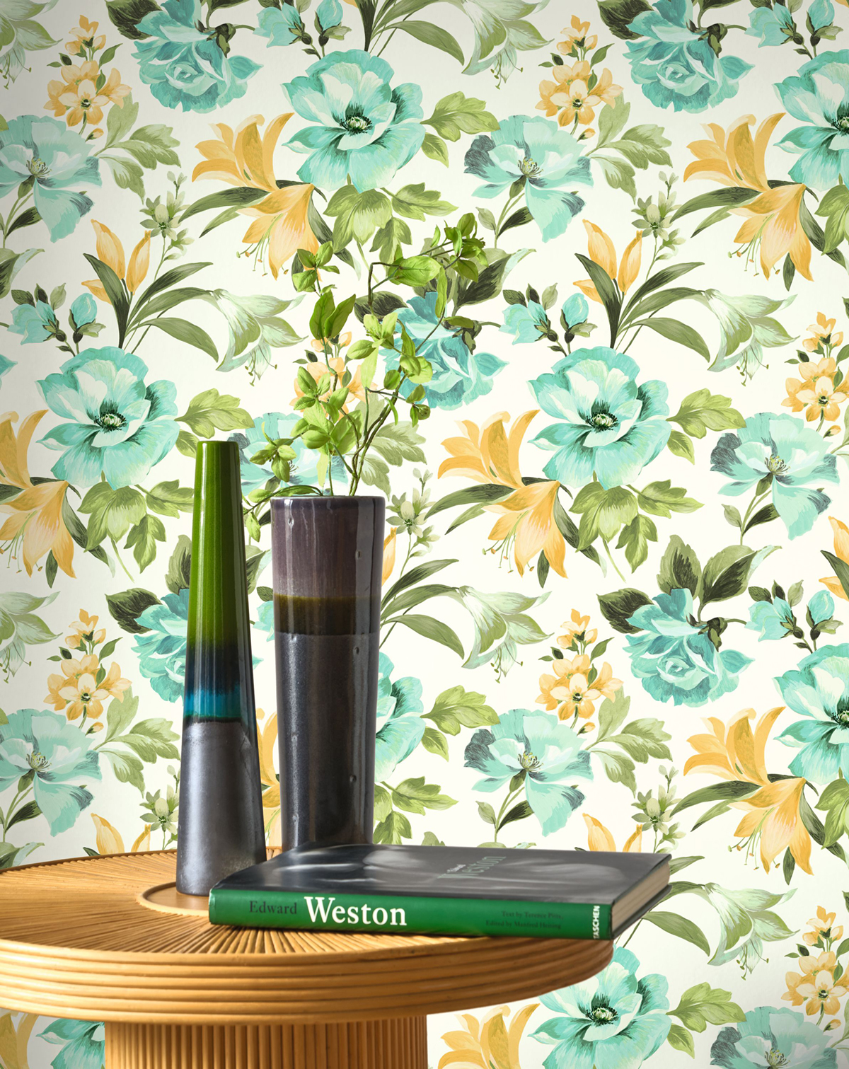 Papier peint Bouquet d'été vert jaune - Le Beau Jardin de Casadéco AMB2 | Réf. BJAR202576706