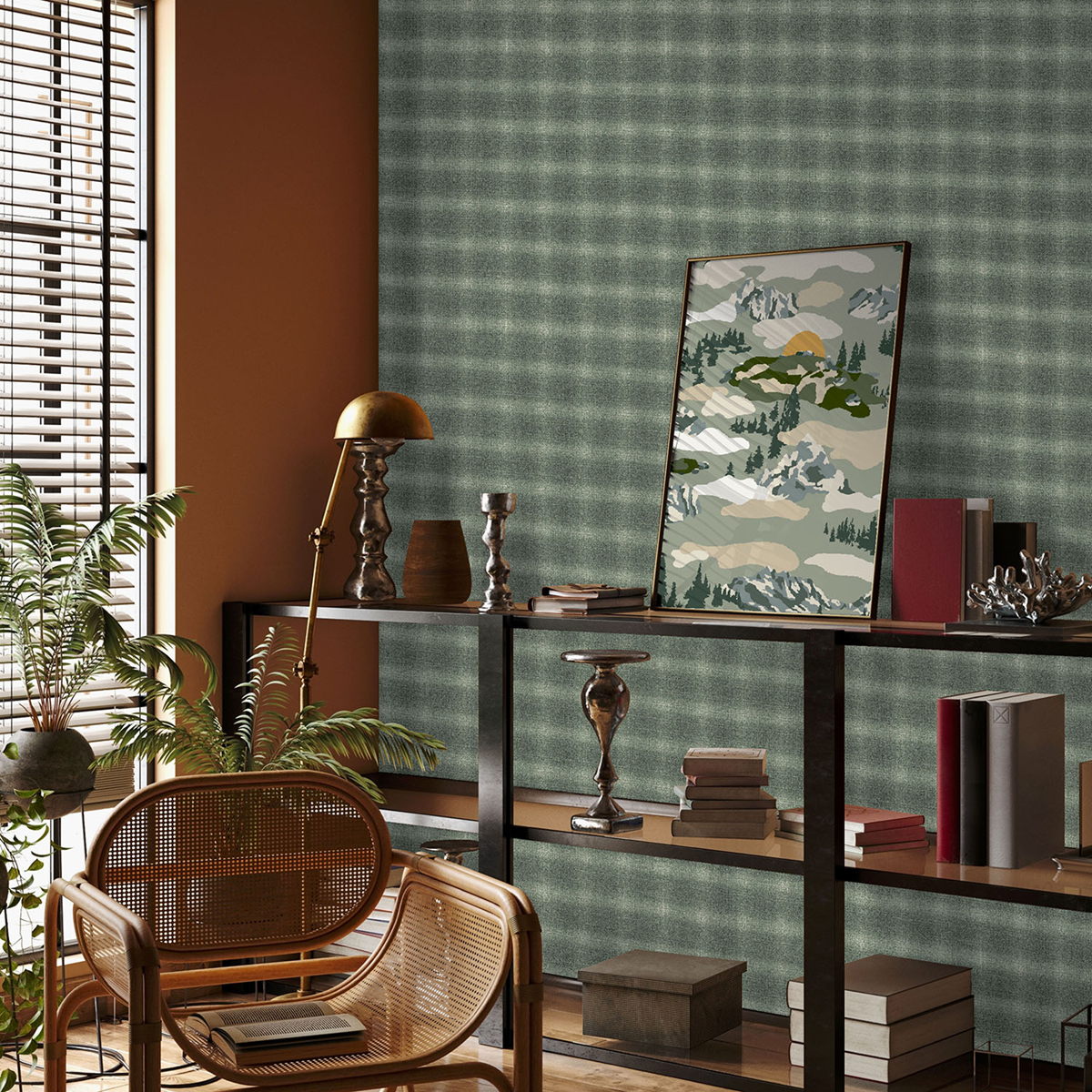 Papier peint Tissu Écossais vert anglais - Bensimon 3 de Lutèce | Réf. LTC-51241604