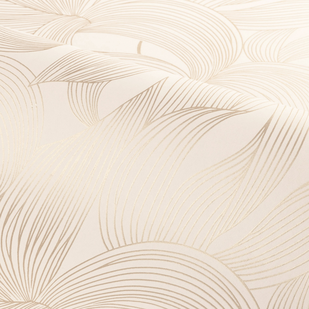 Papier peint Graphique Fleuri Leontine ivoire doré - Isadora de Casamance | Réf. CAS-70681426