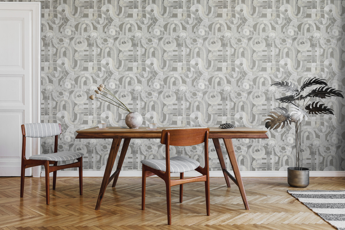 Papier peint Contemporain Abstrait gris fer - Pearl de Montecolino | Réf. MC-65323