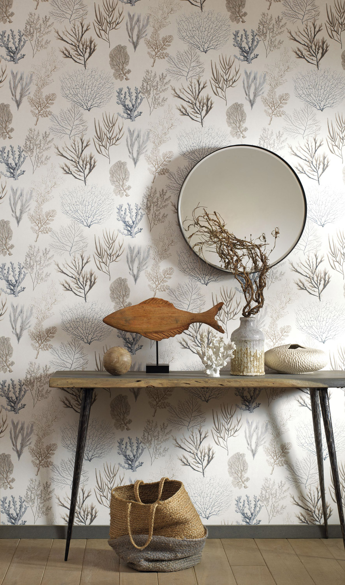 Papier peint Marin Corail grège - Seaside de Casadéco AMB2 | Réf. SEAS83979122