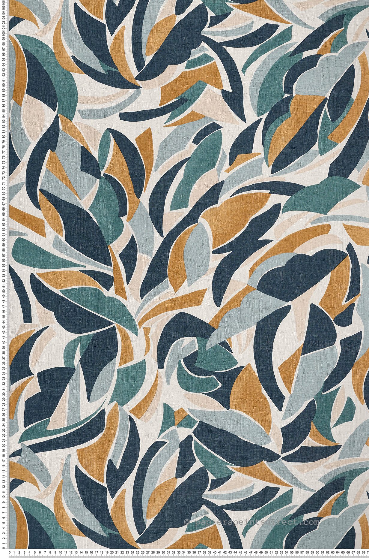 Papier peint Collage Floral bleu et blanc - L'Atelier de Casamance | Réf. CAS-75553670