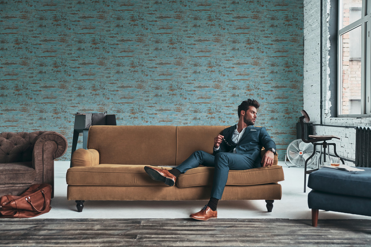 Papier Peint Brique Grunge bleu - Elements 2 d'A.S. Création AMB2 | Réf. AS-374153