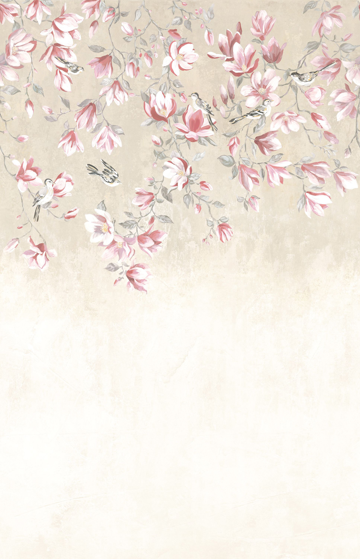 Papier peint panoramique Hana beige patine - Kyoto de Casadéco | Réf. KYTO88794102