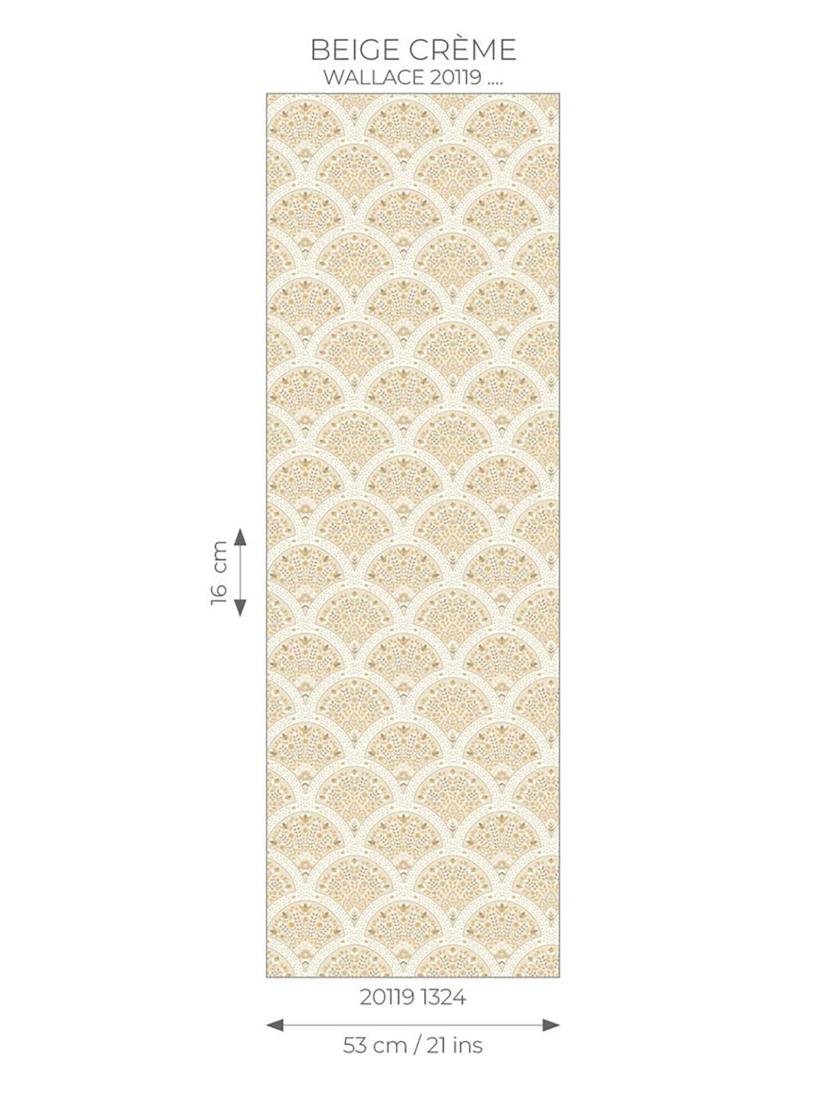 Papier peint Art Déco Wallace beige crème irisé - Heritage de Casadéco AMBR | Réf. HETA201191324