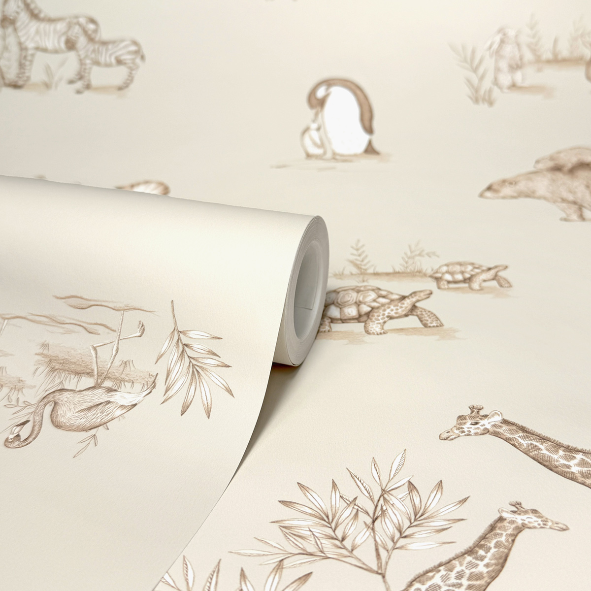 Papier peint Animaux Éléphant Safari beige - Imagine de Lutèce ROLL | Réf. LTC-DL27553
