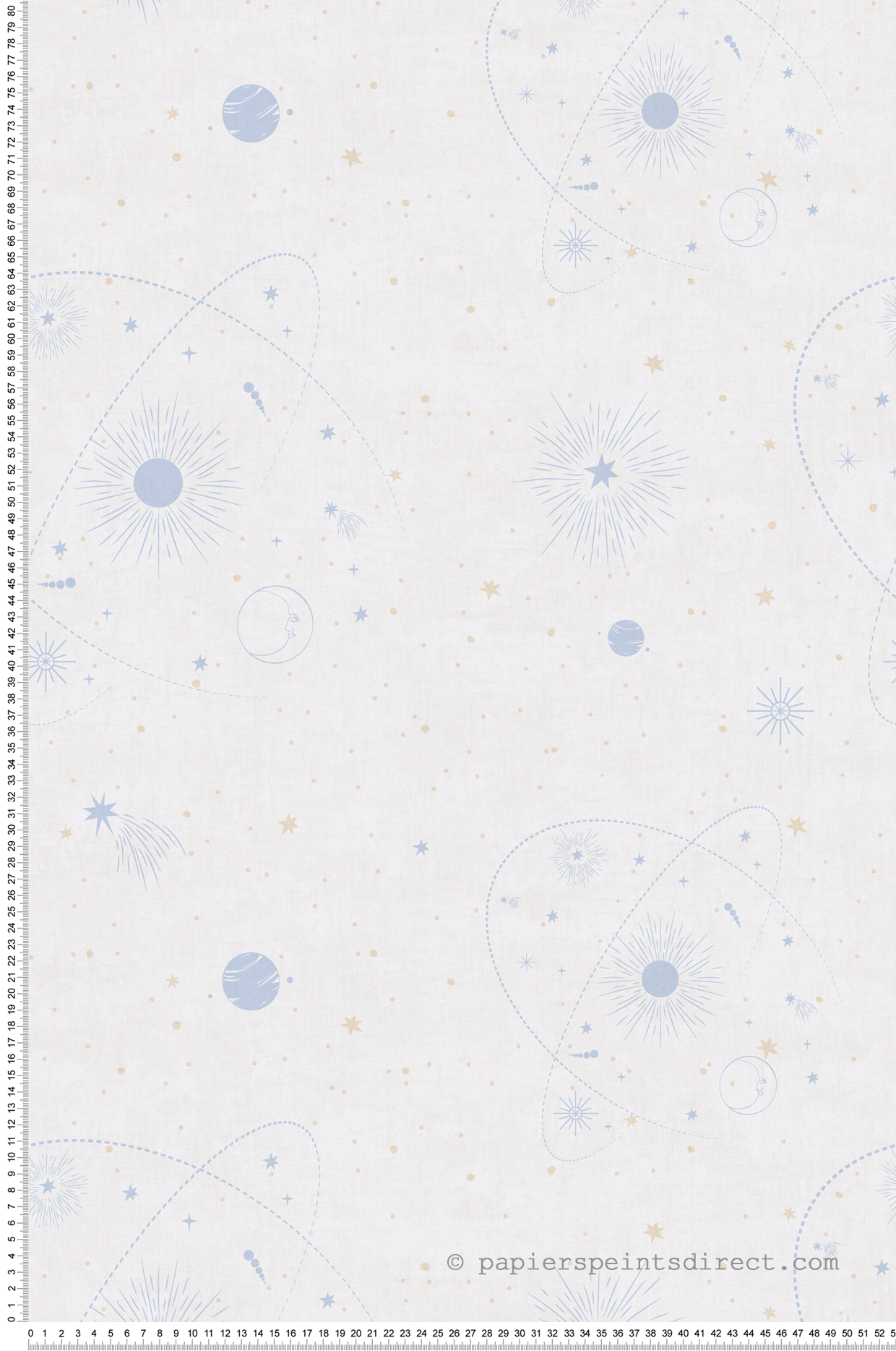 Papier peint Planète dans l'Espace beige bleu - Lilly & Luis d'A.S. Création | Réf. AS-771311