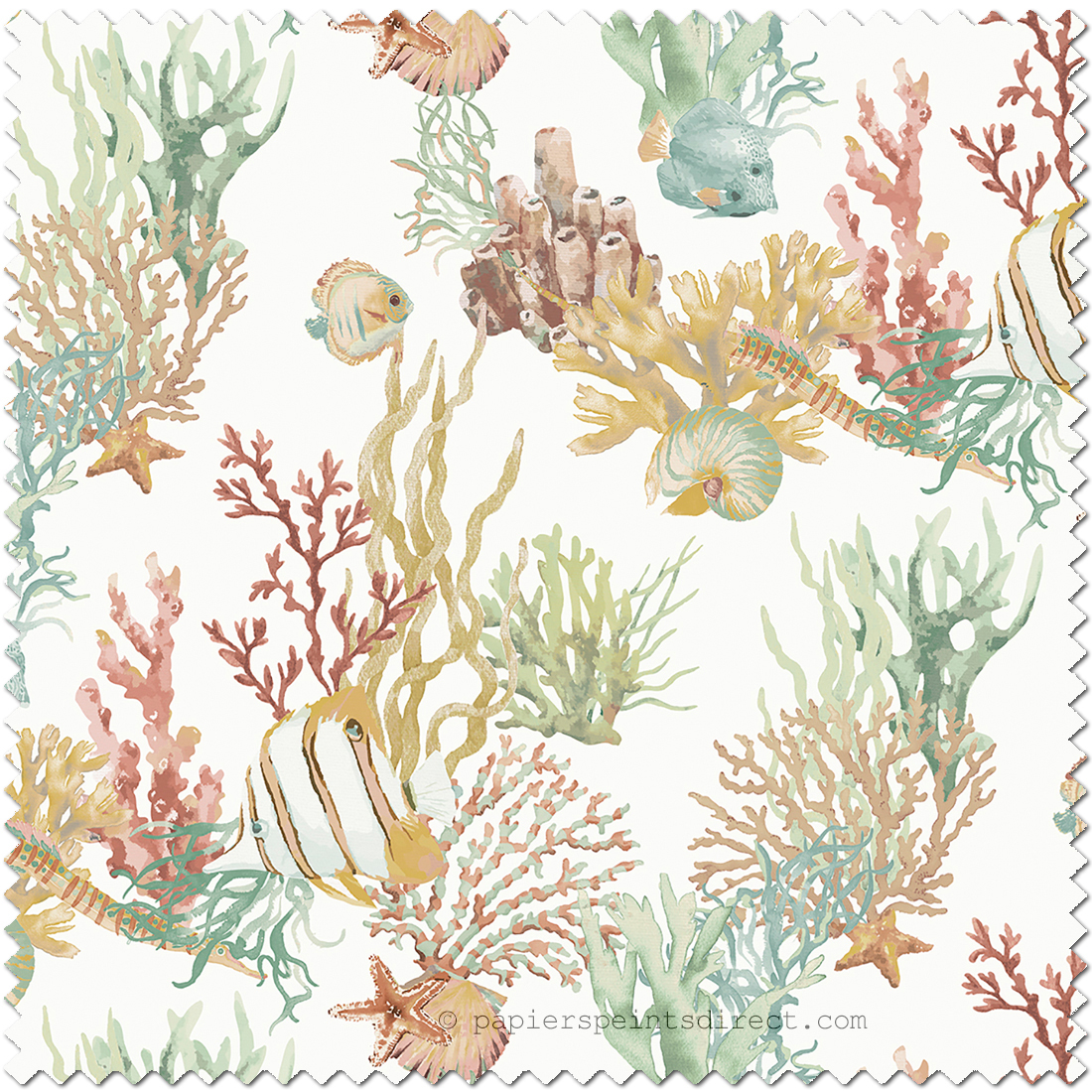 Tissu Océan Fonds Marins multicouleurs - Fidji de Lutèce | Réf. LTC-8521-1